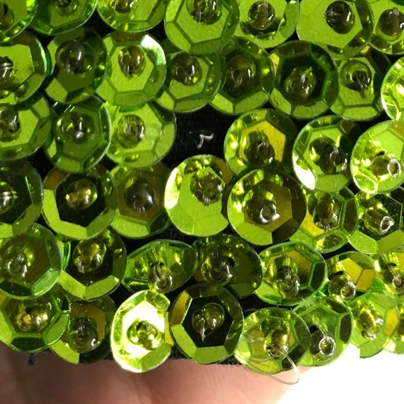Vintage JC Lime Green Sequin Baseball hat - Picture 10 of 10